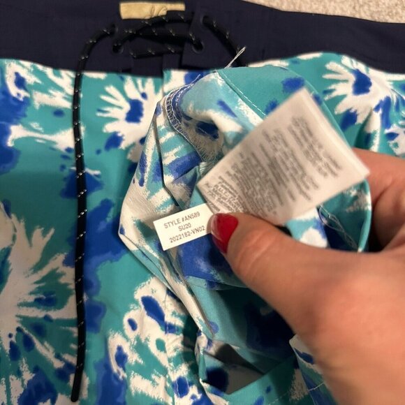 J. Crew Mens Tie Dye Blue Swim Trunks Size 34‎ Beach Vacation Summer - Picture 8 of 8